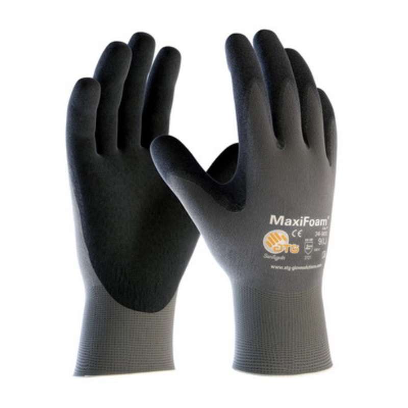 MaxiFoam® Lite Seamless Knit Nylon Glove with Nitrile Coated Foam Grip on Palm & Fingers, Extra Large, 12 Dozen per Case